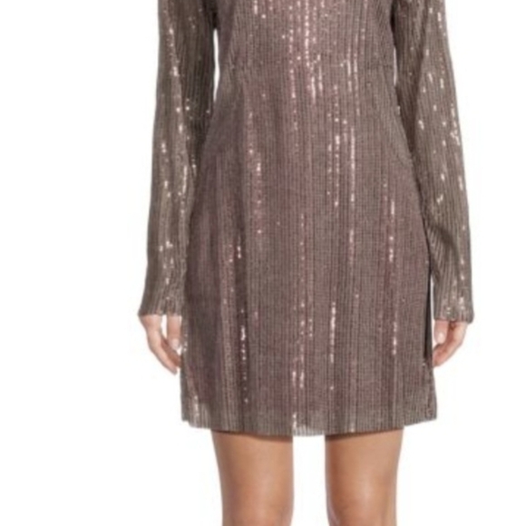 Walter Baker Bellini Sequin Sheer Mini Coctail Dress Size: S - Picture 6 of 11